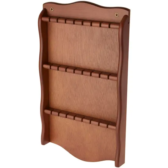 Bard's Brown Wood Wall Mountable 24 Spoon Rack, 18" H x 10.5" W x 1.5" D {1}