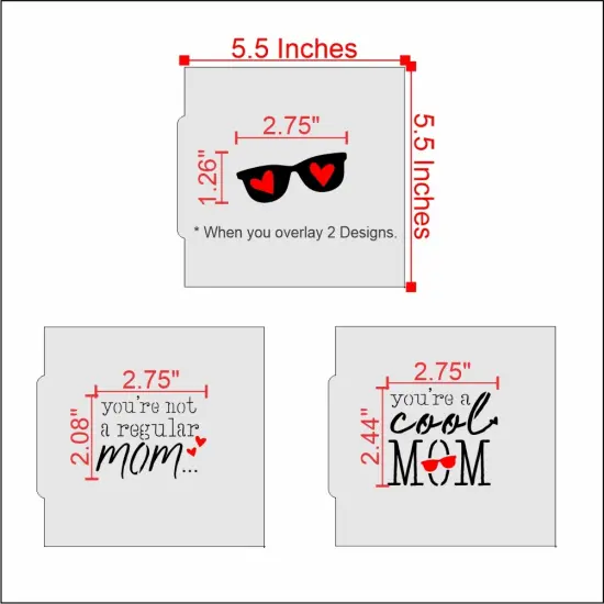 Cool Mom 3 Piece Cookie Stencil Bundle {3}