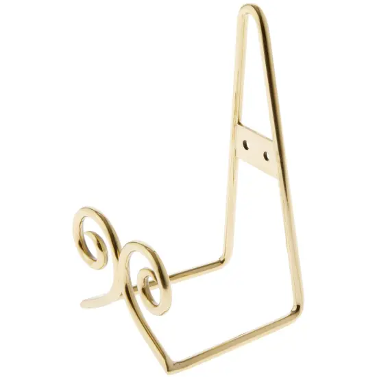 Bard's Gold-toned Twin Scroll Wall Mountable Display Easel Stand, 6.5" H x 4" W x 3.5" D {1}