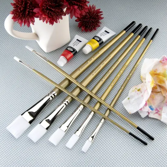 RSET-4590 | Snowhite&trade; 7pc Oil & Acrylic Flat Brush Set {3}