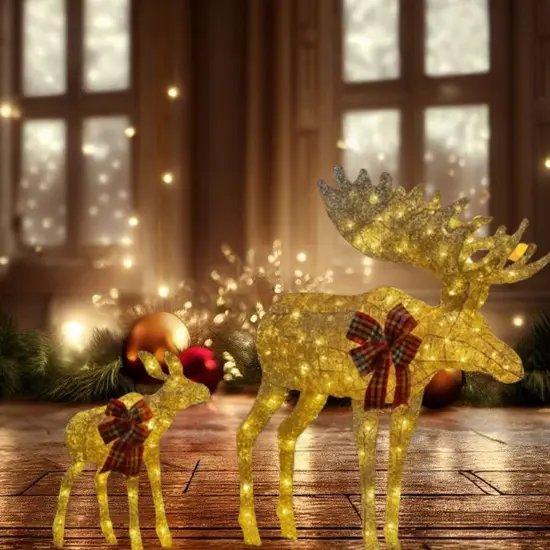 42 and 22 Inches Minimalist Cotton Thread Deer Scandinavian Decor {5}