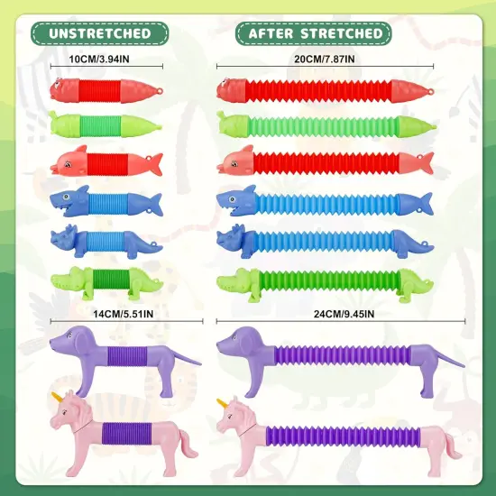 20Pcs Animal Pop Tubes，Easter Fidget Toys for Toddlers,Party Favors, Carnival Prizes, Valentine's Day Birthday Gifts, Sensory Toys for Kids 3-8, Pi&ntilde;ata Stuffers, Autism Toys {2}