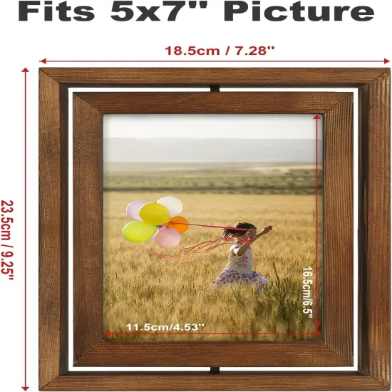 2 Pack 5x7 Rotating Floating Picture Frames {2}