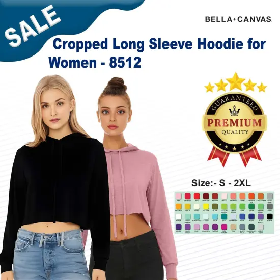 Bella + Canvas&reg; Cropped Long Sleeve Hoodie for Women Tan Triblend {3}