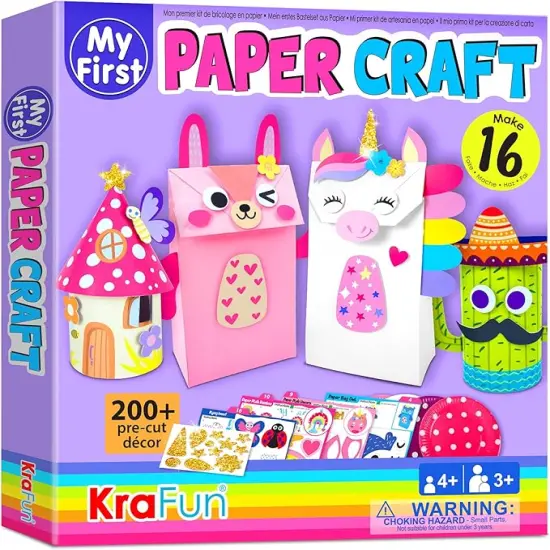 My First Unicorn Bunny Paper Craft Kit for Toddlers and Girls Age 3-8 Years Old, Include 18 Cute DIY Arts and Crafts Projects, Organized Art Activities Supplies Box Preschool Creative Toys {1}