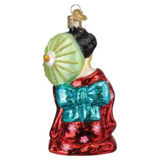 Old World Christmas 5.0 Inch Geisha Christmas Tree Ornament , Christmas Decor Traditional Japanese Culture Red {2}