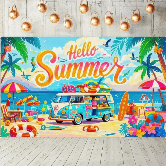 Summer Party Banner 71x43 Inches Multicolor Beach {5}