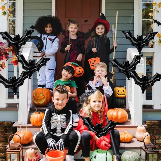 Bat Balloons Black Halloween Decorations {4}