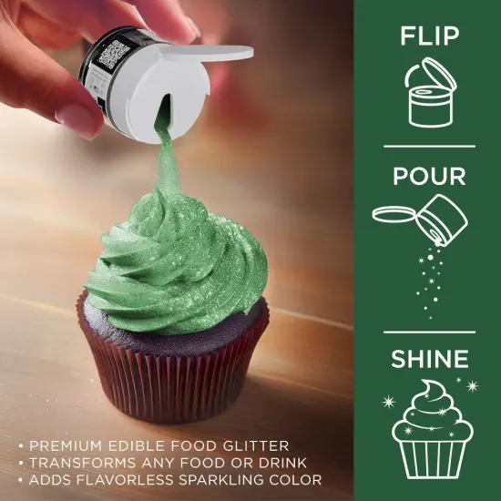 Bakell - Christmas Green Tinker Dust Edible Glitter (5g, 1x Jar) for Food, Desserts, and Beverages! {3}