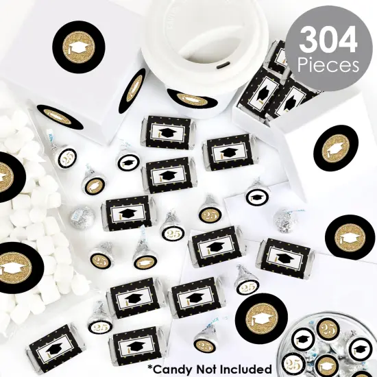 Big Dot of Happiness 2025 Gold Graduation Party Candy Favor Sticker Kit - 304 Pieces {3}