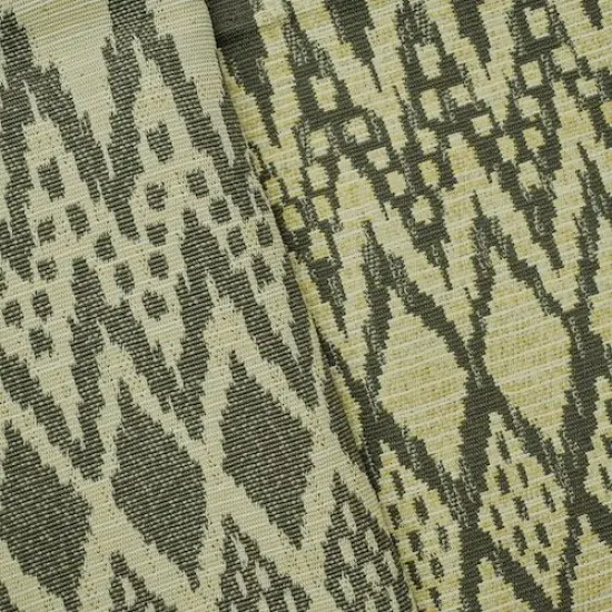 Gray/Cream/Multi Diamond Ikat Double Jacquard Decor Fabric By the Yard {3}