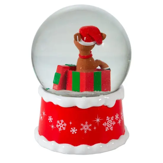 Kurt Adler 100MM Rudolph In Present Water Globe {3}