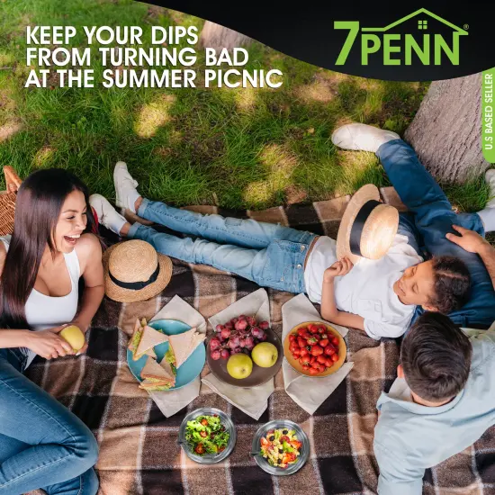 7Penn Cocktail Shrimp Serving Dish with Ice Chamber 2pk - 20oz Stainless Bowl {2}