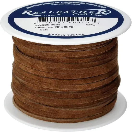 Realeather Suede Lace, 1/8" x 25 yd, Multicolors Available Dark Brown {1}
