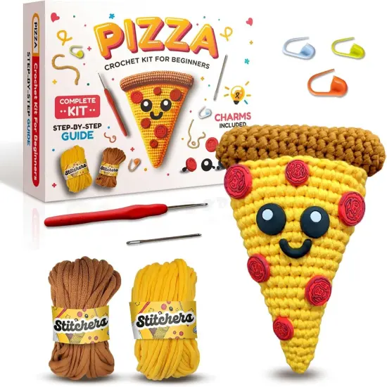 Pizza Crochet Kit for Beginners Kids and Adults {1}