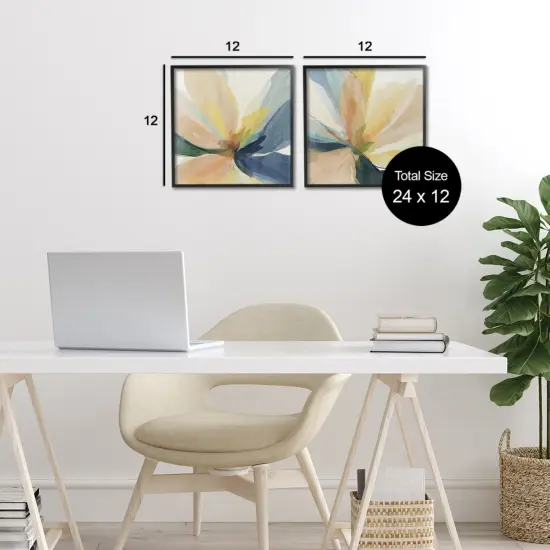 Stupell Industries Abstract Sunshine Florals 2pc Framed Giclee Set, design by Irena Orlov {3}