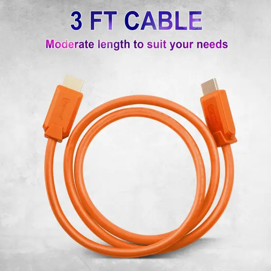 Insten 2 Pack 3ft 8K HDMI High Speed Cable, 2.1 Version, 60Hz, 48Gbps, PVC Cable, Orange {7}