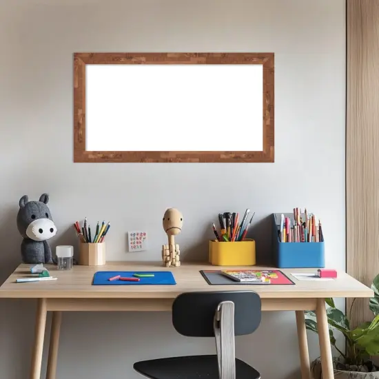 Fresco Framed Dry Erase Magnetic Board Light Pecan {5}