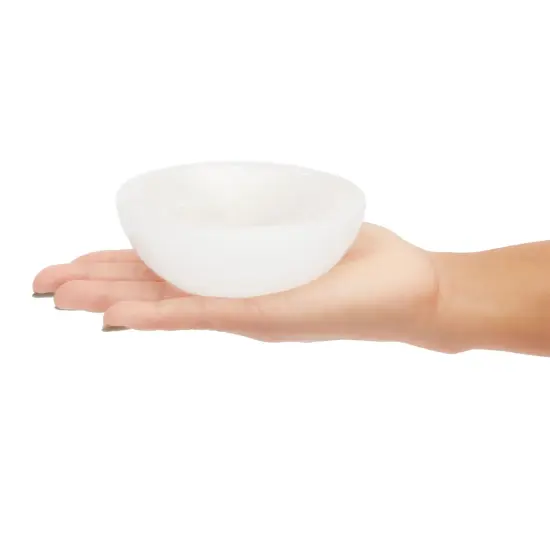 IMPRESA 4-Inch Selenite Charging Bowl for Cleansing, Recharging Crystals and Healing Stones, Meditation, Spiritual Awareness, Positive Energy, Witchcraft Supplies, Home Decor {6}