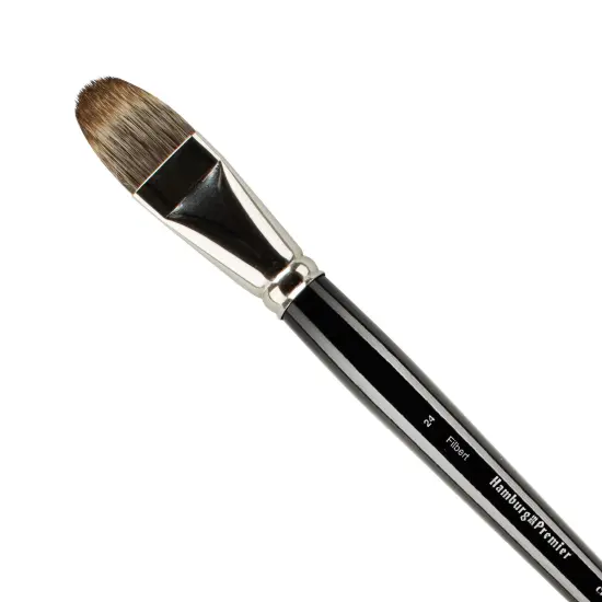 Creative Mark Hamburg Premiere Professional Oil Painting Brushes - Filbert #24 Oil Paint Brush - Handmade in Germany, Natural & Synthetic Hair Blend, Long Triple-Lacquered Birch Handle {1}