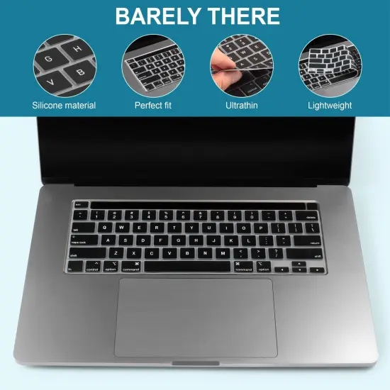 Insten Keyboard Cover Protector Compatible with 2020 Macbook Pro 13", Ultra Thin Silicone Skin, Tactile Feeling, Anti-Dust, Black {5}