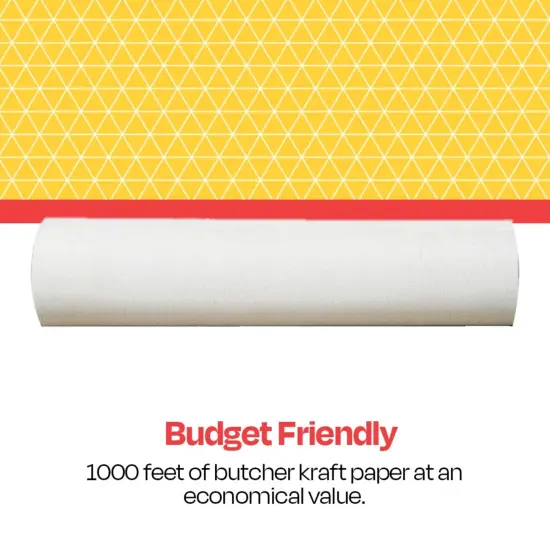 School Smart Butcher Kraft Paper Roll, Uncoated, 40 lbs, 24 Inches x 1000 Feet, White {6}