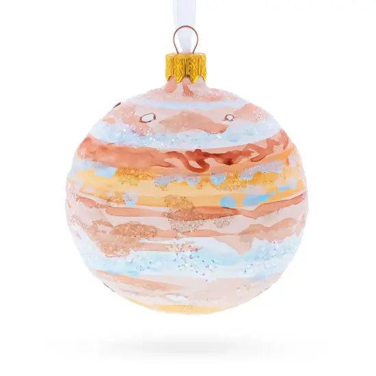 Jupiter Hand Painted Glass Ball Christmas Ornament 3.25 Inches {3}