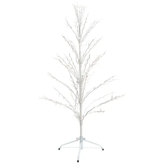 Northlight Pre-Lit Cascade Twig Tree Outdoor Christmas Decoration - 4' - Clear Lights White {6}