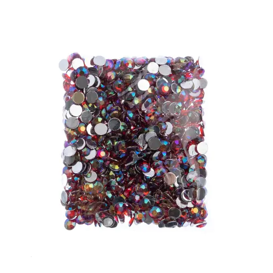 John Bead 8mm (SS39) Round Acrylic Flat Back Rhinestones, 1000pcs Red AB {4}