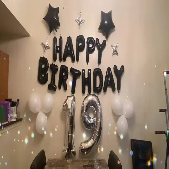 23pcs Birthday Balloons Banner(black) {2}