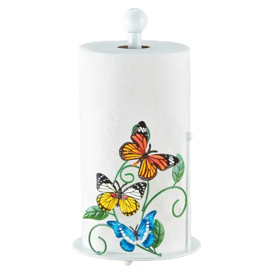 Collections Etc Colorful Butterflies Paper Towel Holder {1}