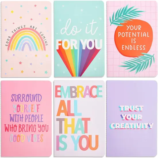 Uplifting Inspirational Journal Notebooks (5.5 x 8.3 in, 6 Pack) {1}
