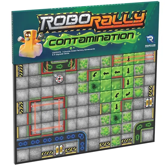 Renegade Game Studios: Robo Rally: Contamination Expansion - Racing Board Game, Trap Doors & Chop Shop Cards, Ages 12+, 2-6 Players, 45-90 mins {1}