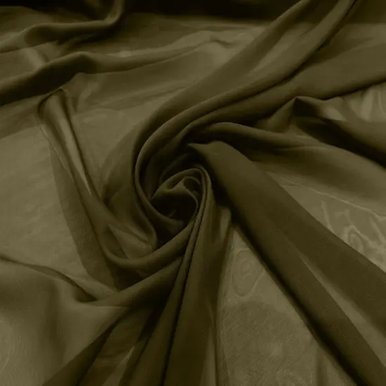 1 Yard 58/60" Width Solid Chiffon Lightweight Soft Polyester Fabric Olivo {1}