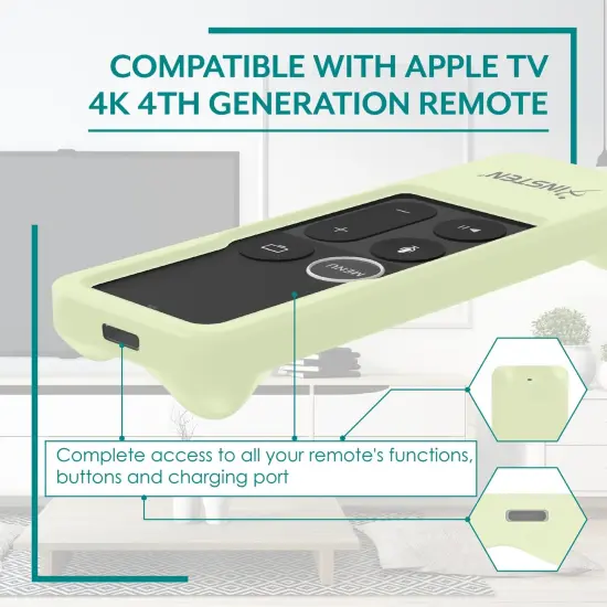 Anti Slip Silicone Apple TV 4K Remote Cover Case for Controller, Luminous Green {6}