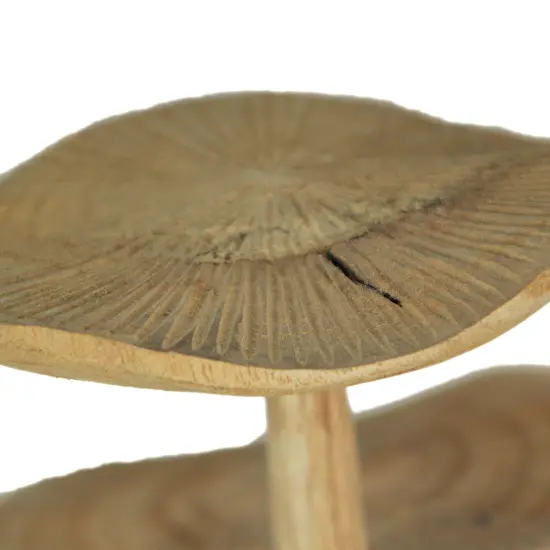 Hand Carved Indonesian Parasite Wood Mushroom Cluster Statue {3}