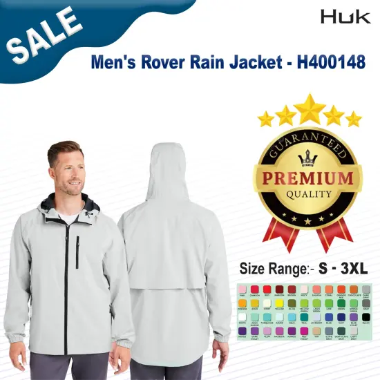 HUK&reg; Men's Rover Rain Jacket Harbor mist {2}