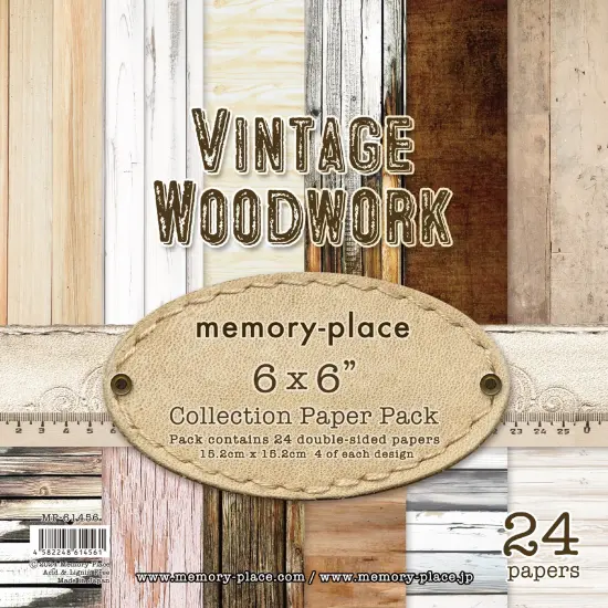 Memory Place Double-Sided Paper Pack 6"X6" 24/Pkg-Vintage Woodwork {1}