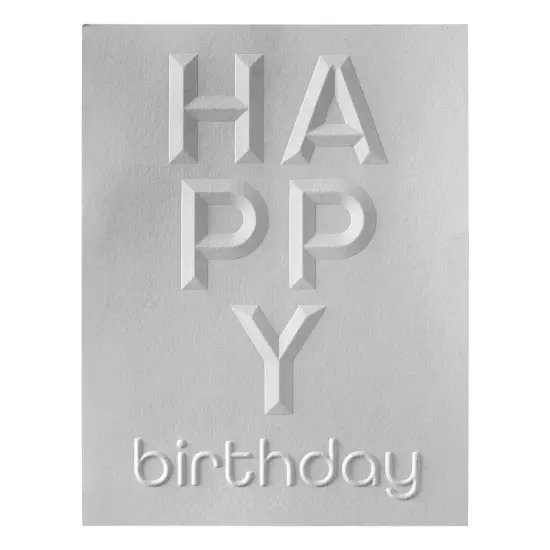 Spellbinders 3D Embossing Folder -Beveled Happy Birthday A2 Cardfront {3}