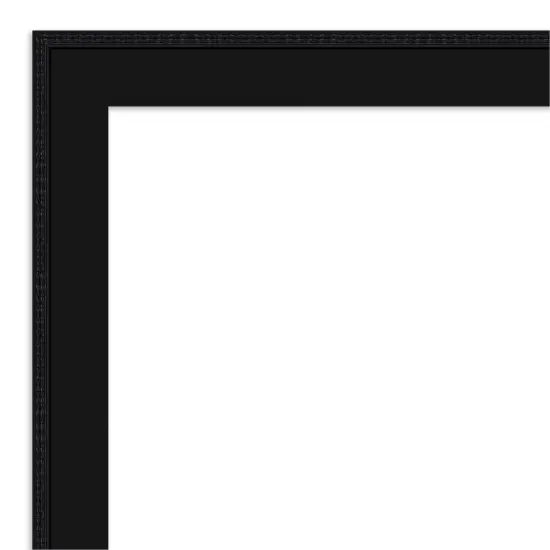 Amanti Art Mirror Makeover Bathroom Mirror Frame Border Kit- Fully Assembled Peel and Stick Frame - Mirror NOT Included - Avon Black Trim {6}