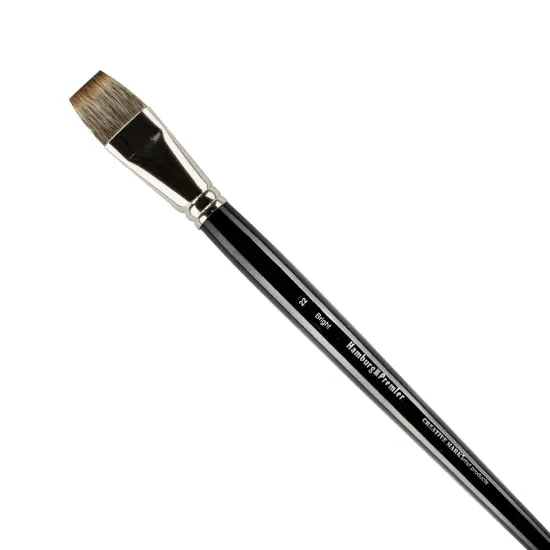 Creative Mark Hamburg Premiere Professional Oil Painting Brushes - Bright #22 Oil Paint Brush - Handmade in Germany, Natural & Synthetic Hair Blend, Long Triple-Lacquered Birch Handle {1}