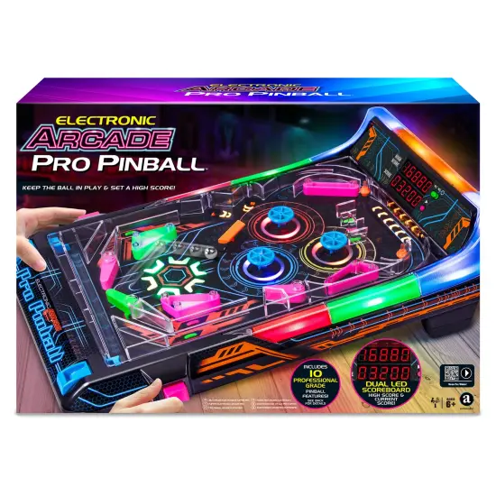 Ambassador Games: Electronic Arcade Pro Pinball - Light & Sound Tabletop Game, Dual LED Scoreboard, 10 Professional-Grade Features, Adults Kids Age 6+ {1}