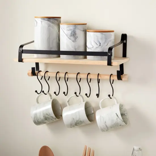 Set of 3 Marble Canisters with Airtight Wooden Bamboo Lids, Kitchen Counter Containers, Food Storage Jars, Ideal for Storing Sugar, Coffee, Snacks and Other Dry Goods, (3 Sizes) Grey {2}