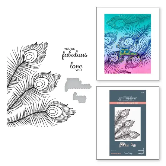 Spellbinders BetterPress Press Plate & Die Set By Dawn Bibby-Fabulous Feathers {5}