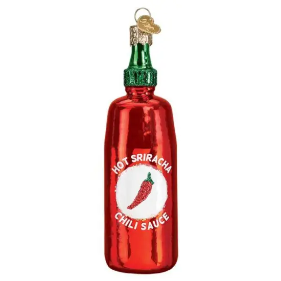 Old World Christmas 4.5 Inch Sriracha Sauce Christmas Tree Ornament , Ornament Chili's Hot Red {1}