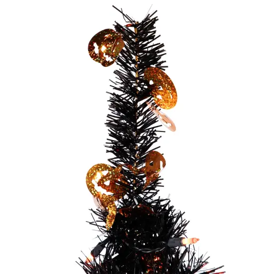 Northlight Pre-Lit Pop Up Artificial Jack O' Lantern Halloween Tree - 4' - Orange Lights {7}