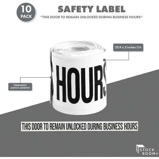 This Door to Remain Unlocked During Business Hours Sign (10 Pack) {3}
