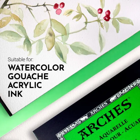 Arches Aquarelle Cold Pressed Watercolor Pad 11.69"X16.53"- 140lb, 12 Sheets {4}