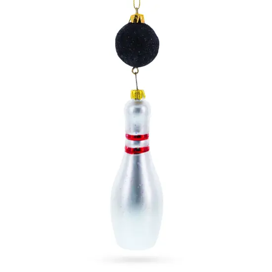 Striking Bowling Ball Glass Christmas Ornament {1}