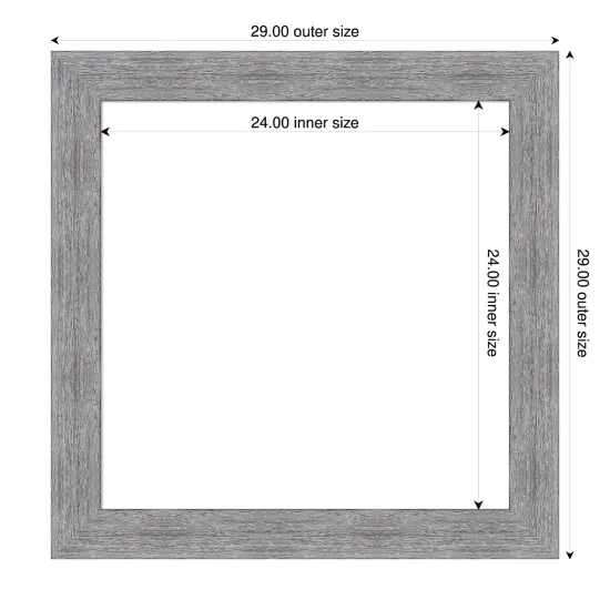 Bark Rustic Framed Dry Erase Magnetic Board Bark Grey {4}